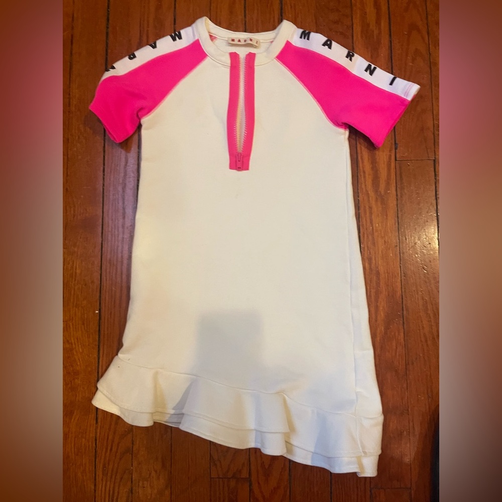 Marni Cream Dress with Hot Pink Raglan Sleeves